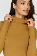 By Anthropologie Arena Wool Blend Fitted Turtleneck Top