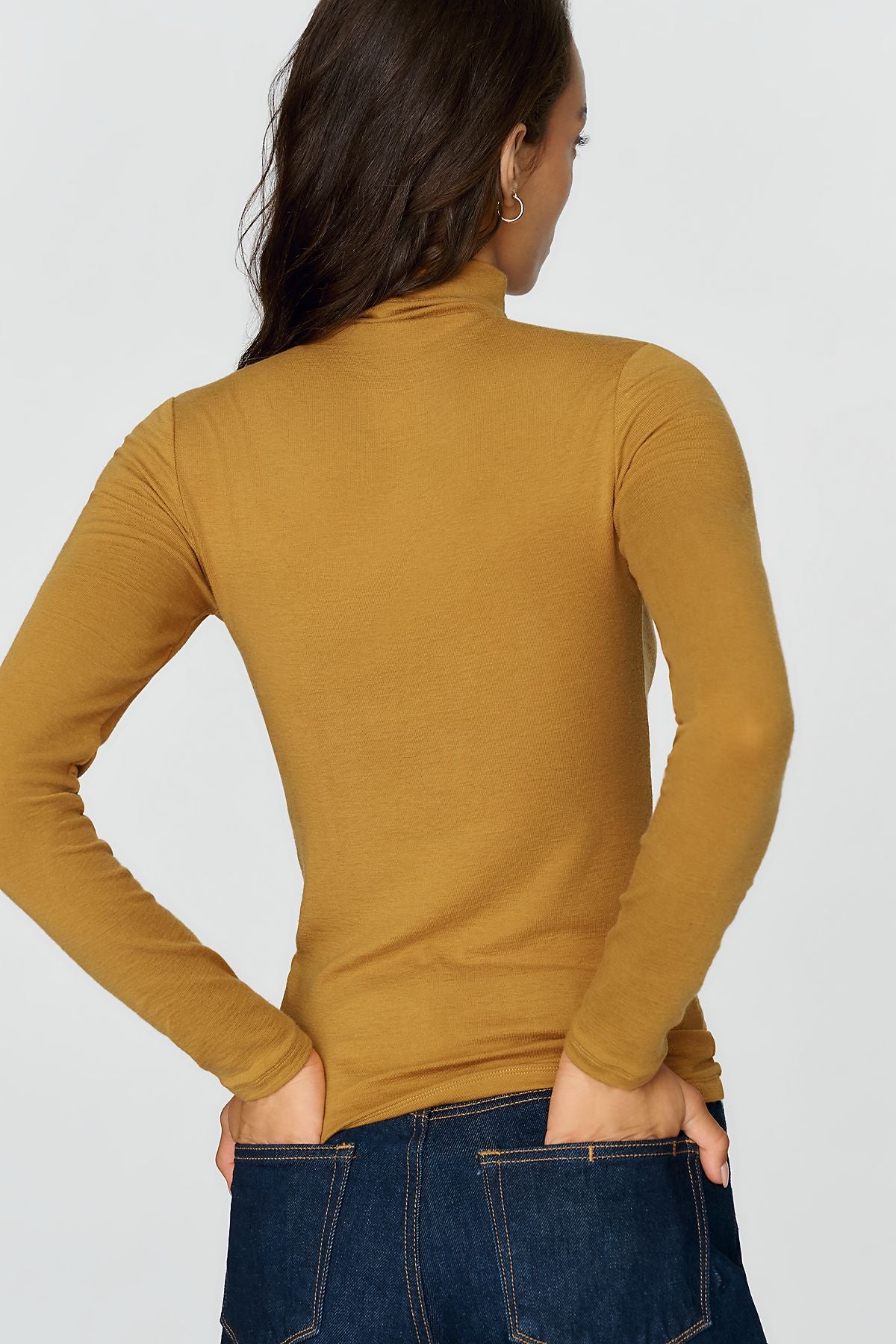 By Anthropologie Arena Wool Blend Fitted Turtleneck Top