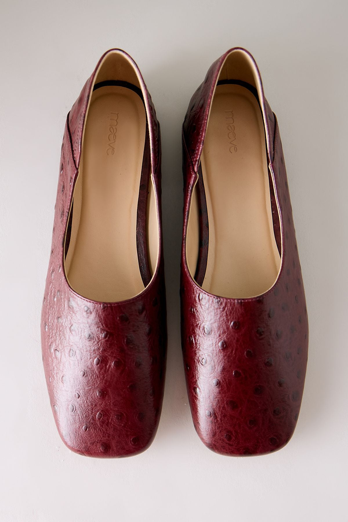 Chaussures plates en cuir à bout carré Maeve