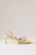 By Anthropologie Escarpins à bride arrière en satin avec nœud